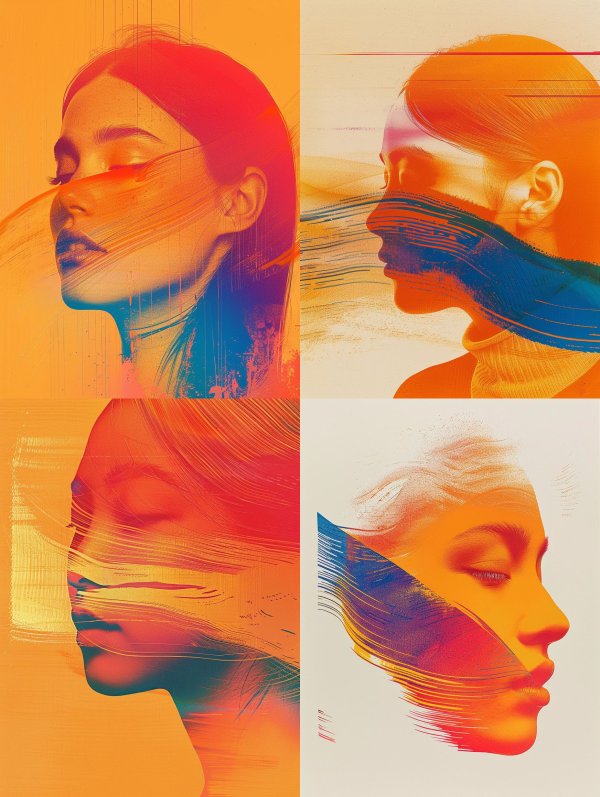 Vibrant Neon Fluid Portrait