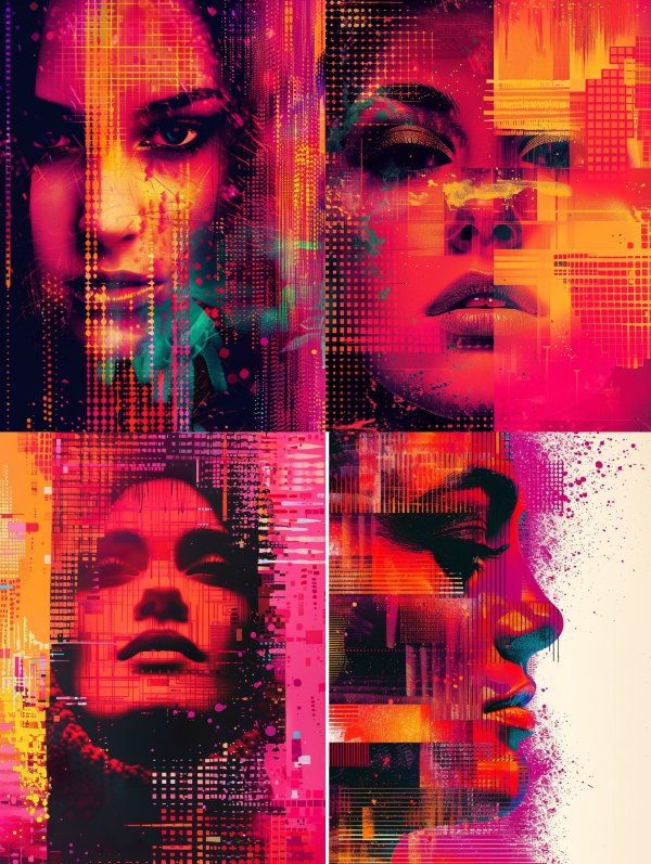 Neon Glitch Portrait
