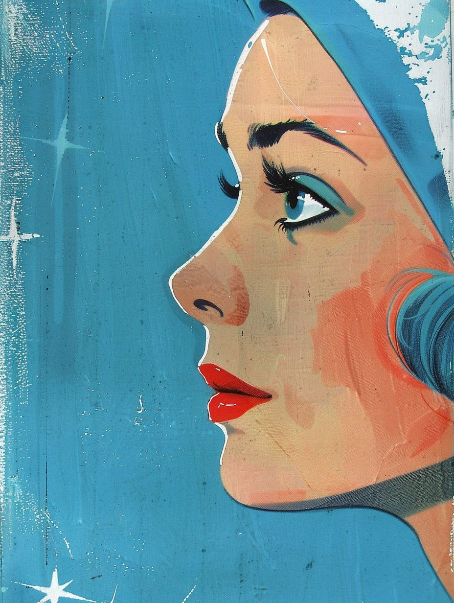 Vintage Mid-Century Pop Art Muse