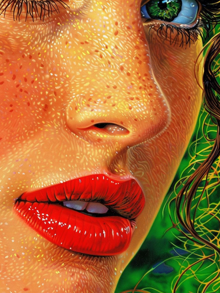 Hyper-Realistic Freckled Portrait Study