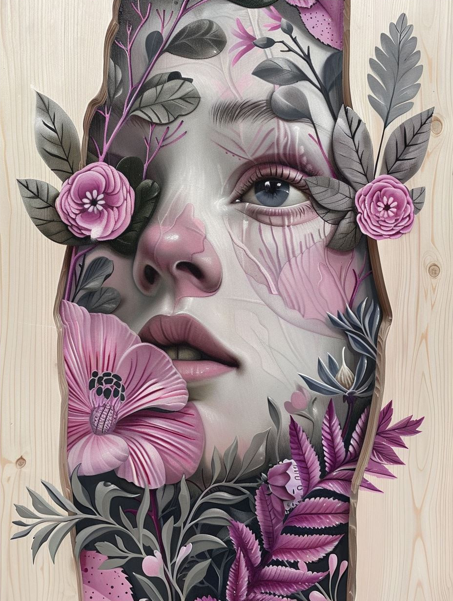 Ethereal Violet Floral Portrait