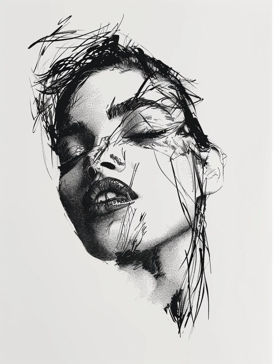 Expressive Ink Portrait Study