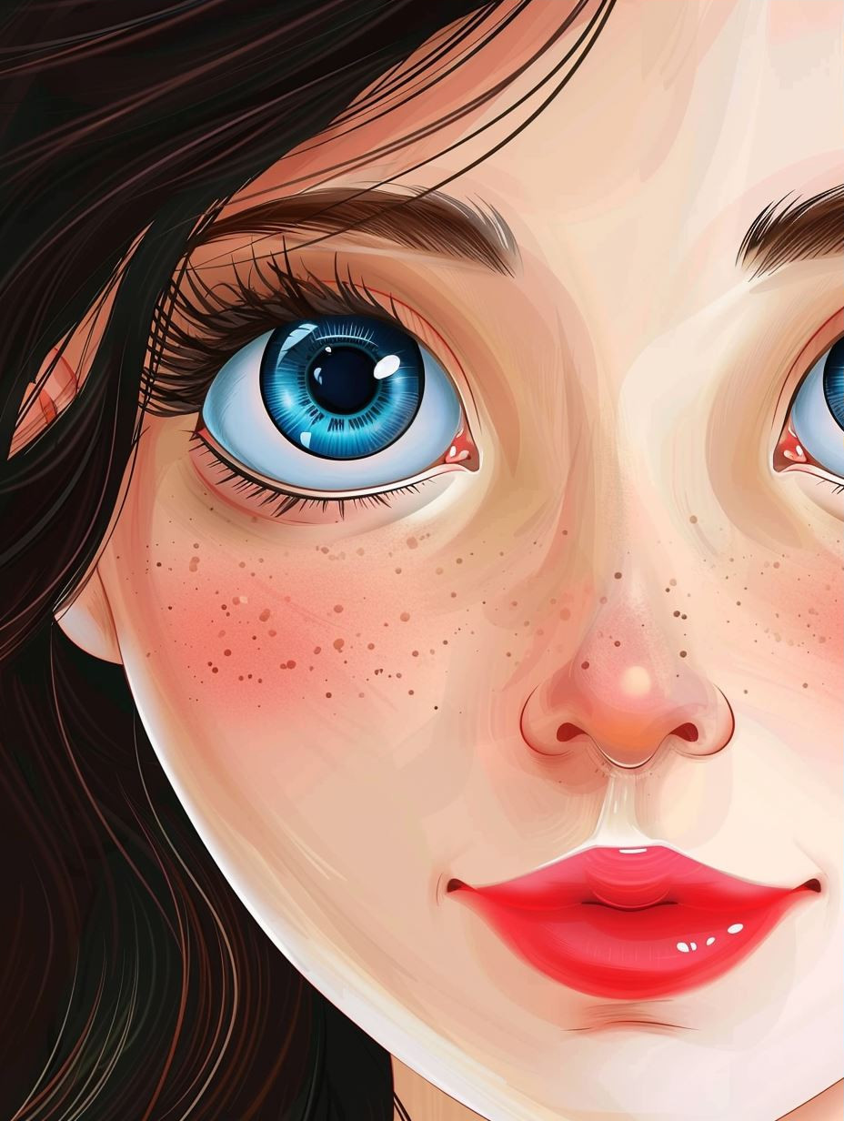 Ethereal Gaze Digital Portrait