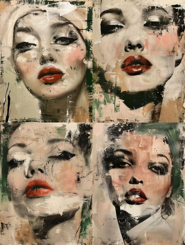 Fragmented Elegance in Mixed Media
