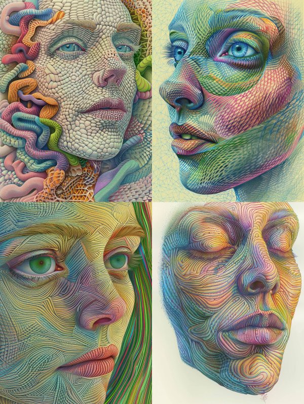 Prismatic Serpent Skin Portrait