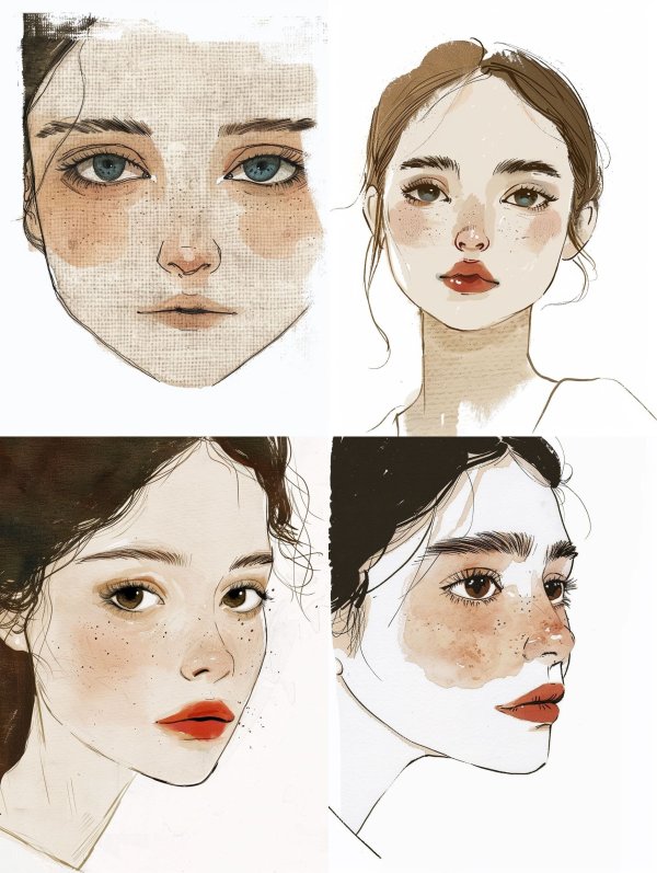 Ethereal Watercolor Portrait Study