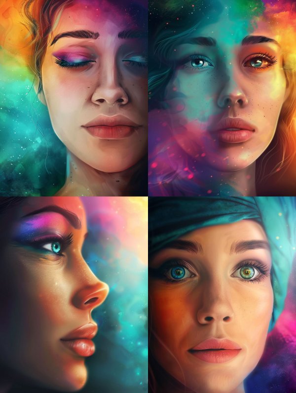 Prismatic Dreamscape Portrait