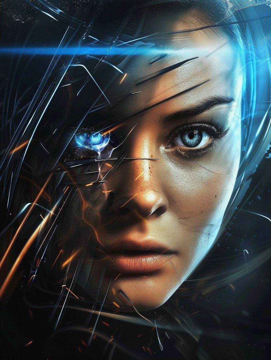 Neon Cybernetic Gaze