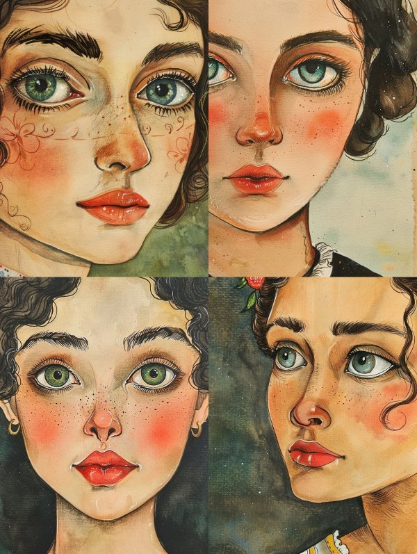 Ethereal Watercolor Gaze