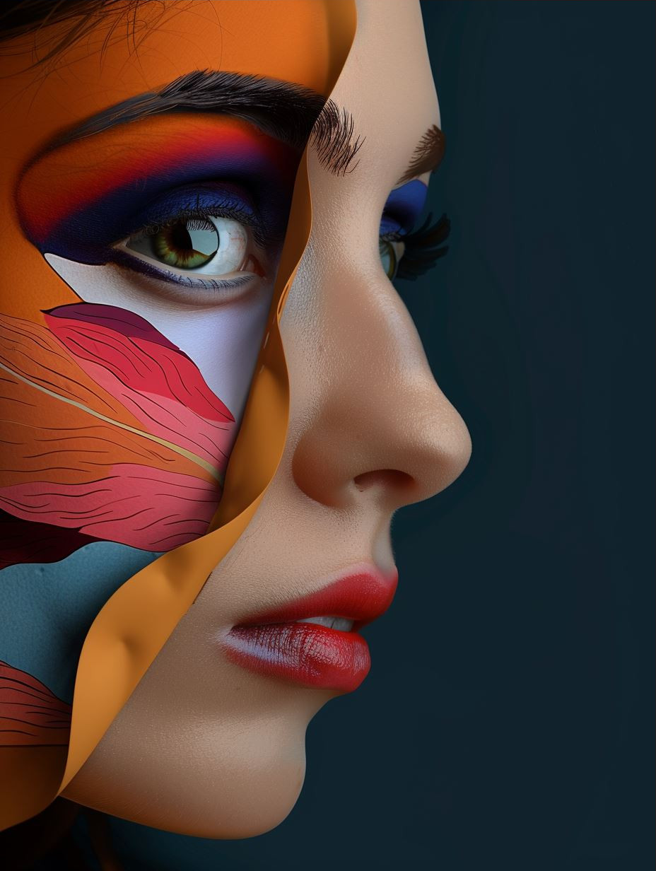 Fragmented Beauty in Vivid Contrast