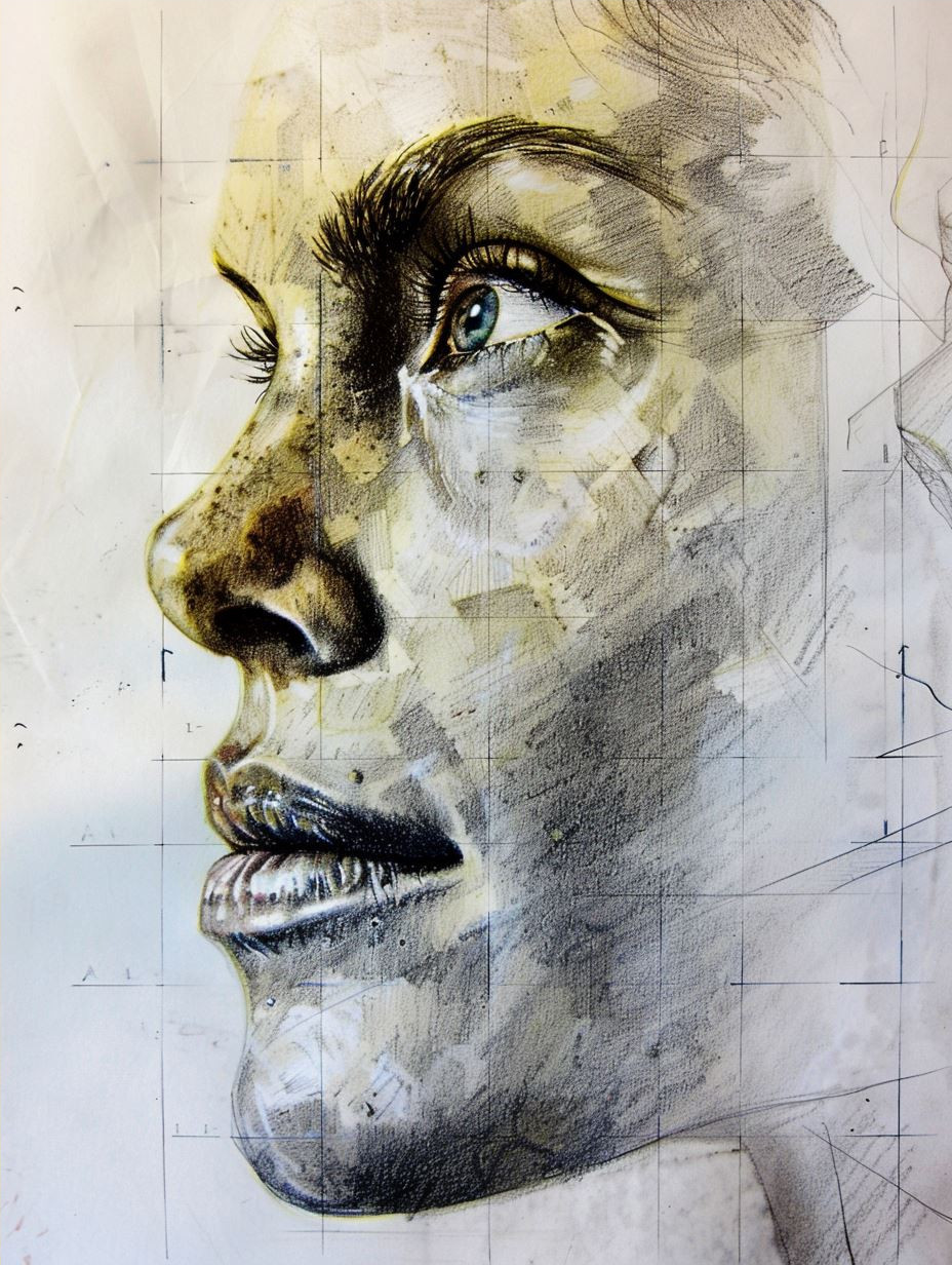 Architectural Blueprint Human Portrait