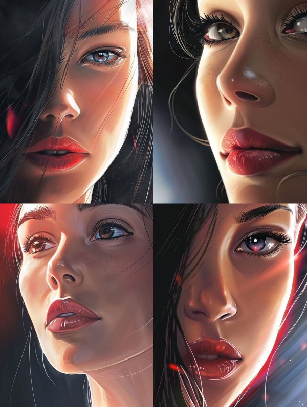 Ethereal Gaze in Crimson Light