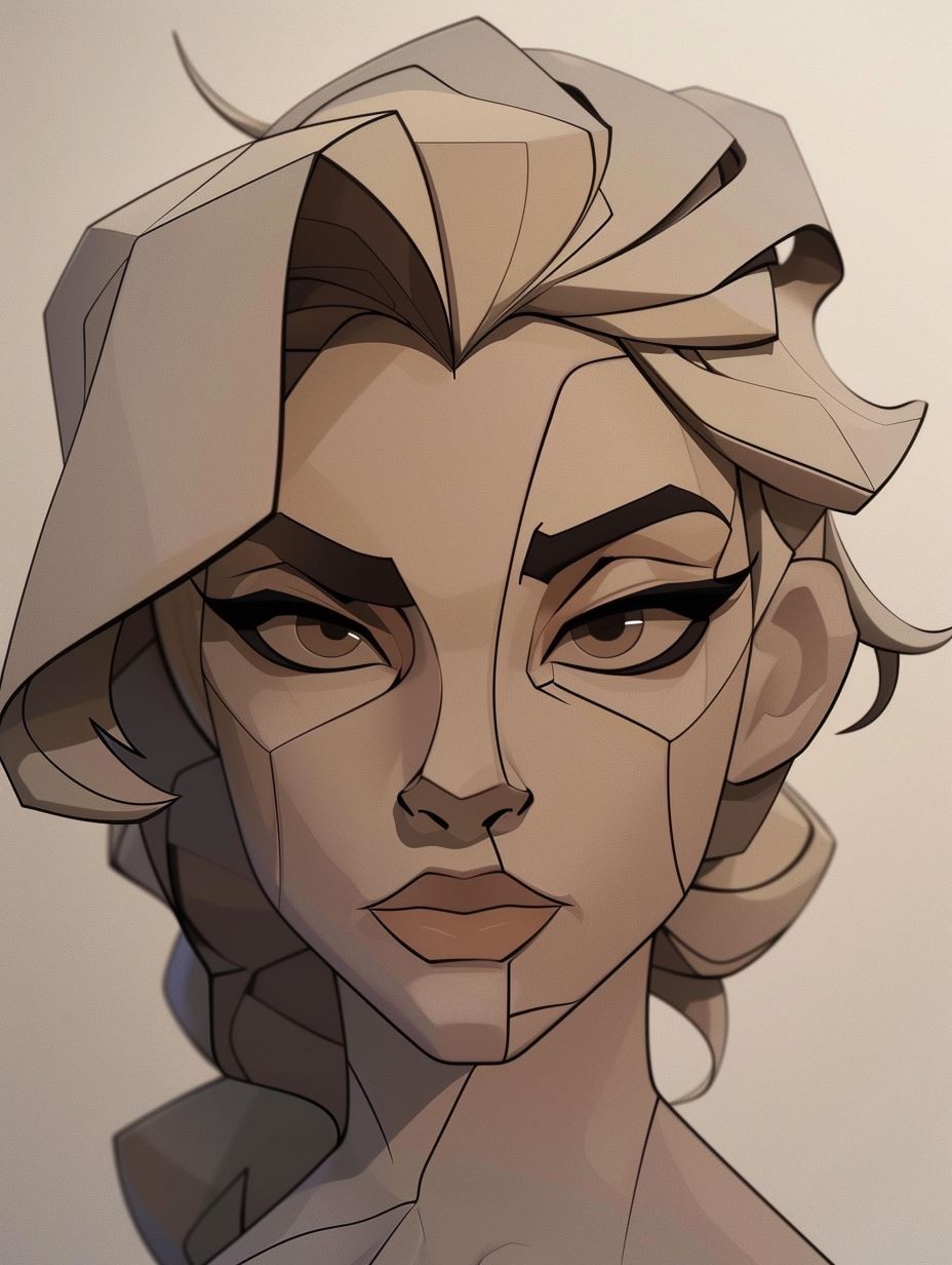 Geometric Porcelain Muse - Image 1