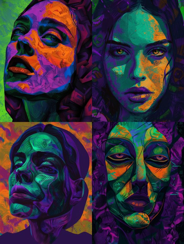 Neon Prism Portrait Study