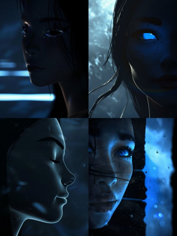 Neon Cybernetic Gaze