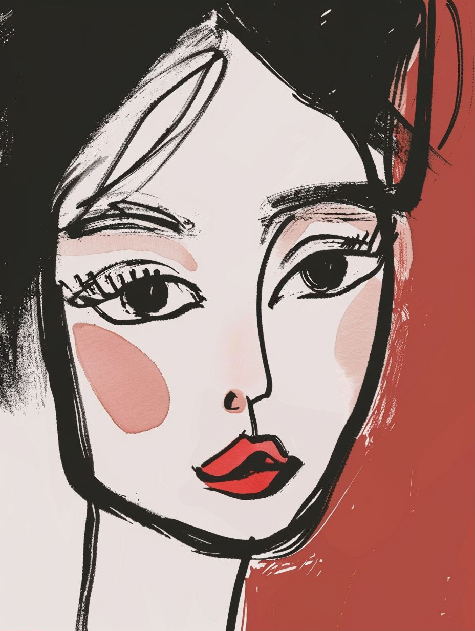 Minimalist Ink Portrait of Elegance