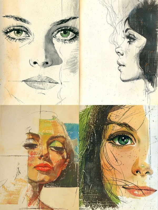 Ethereal Ink Portrait Study