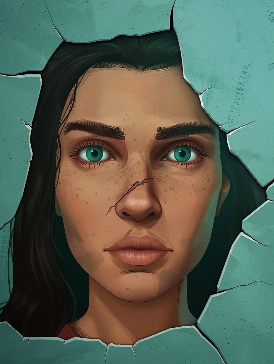 Azure Gaze Digital Portrait - Image 4