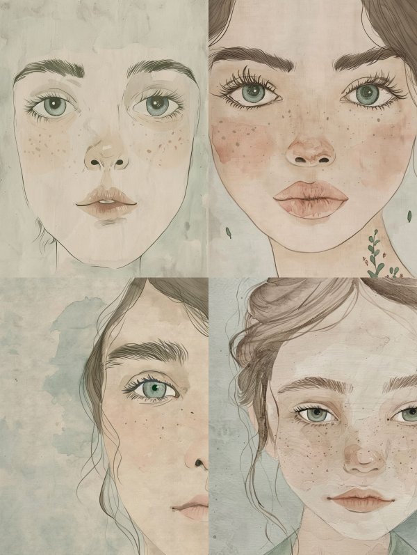 Ethereal Watercolor Gaze