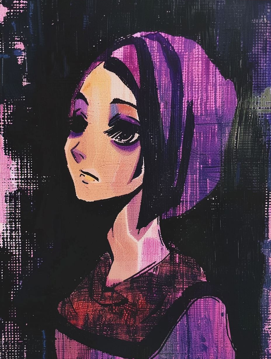 Abstract Neon Noir Portrait