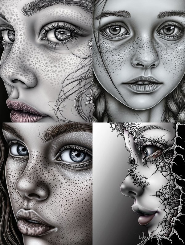 Ethereal Stippled Portrait Study