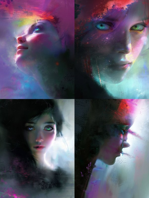 Ethereal Neon Dream Portraits