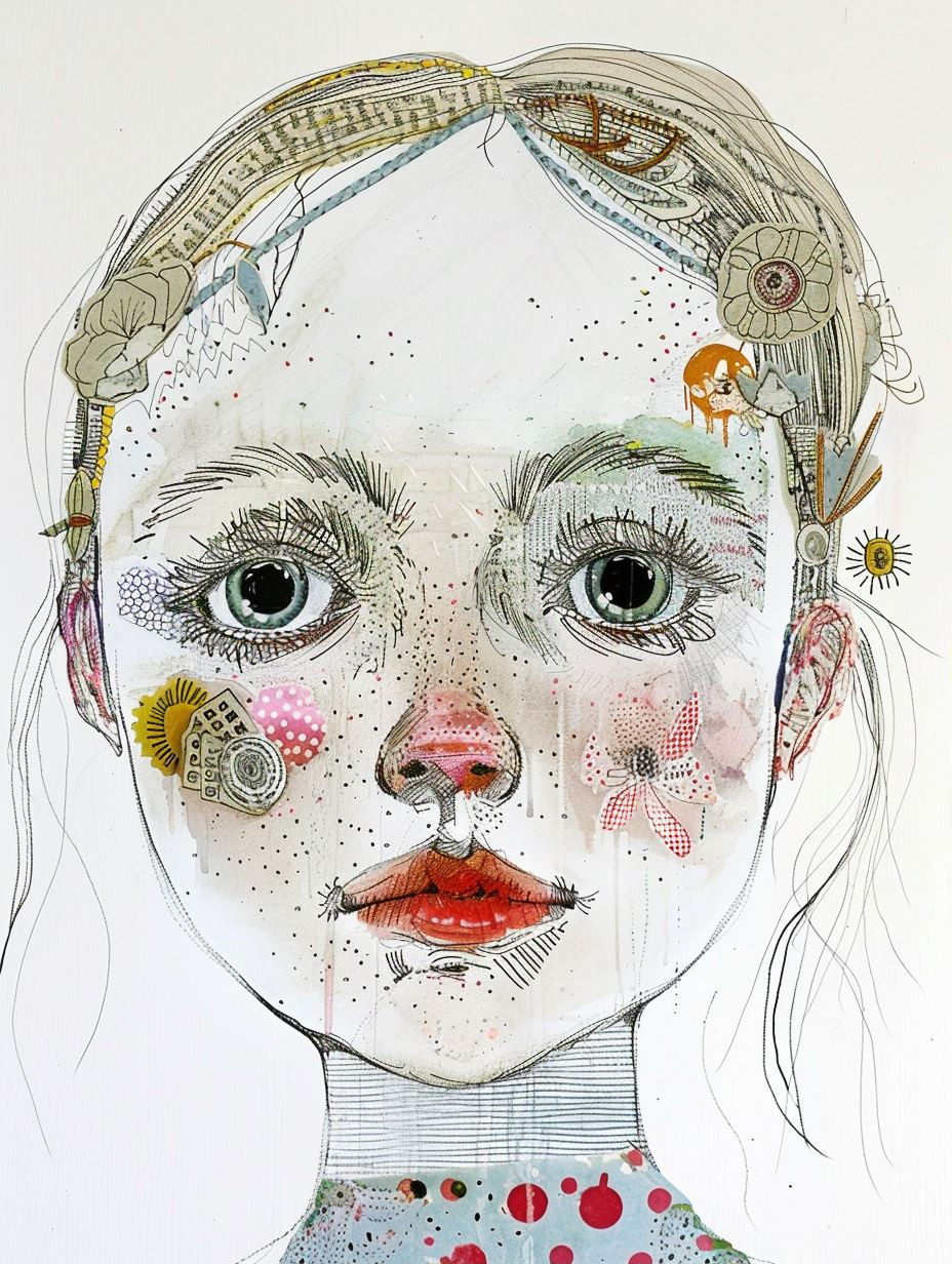 Fragmented Soul Mixed Media Portrait