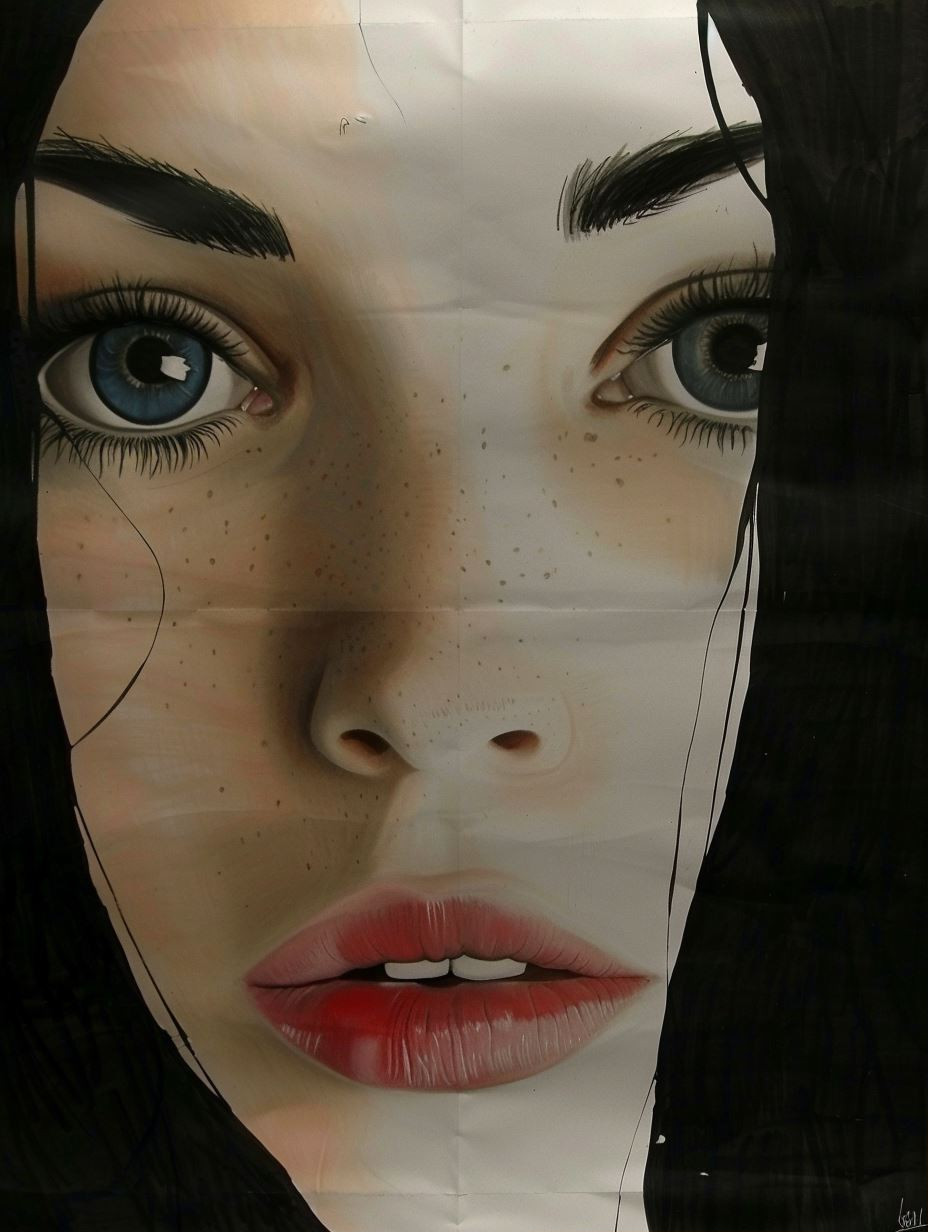 Hyper-Realistic Folded Paper Portrait