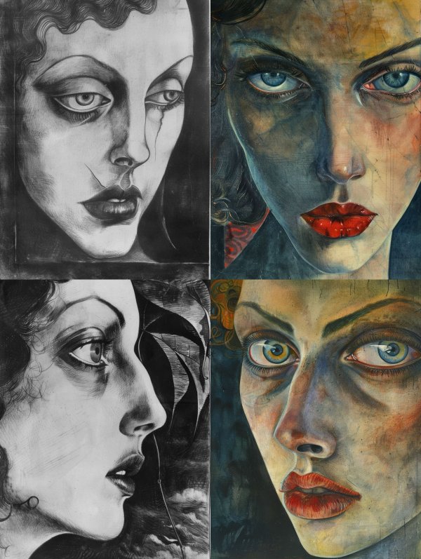 Melancholy Charcoal Gaze