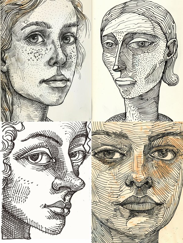 Ink Stippled Portrait