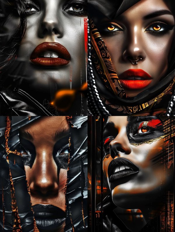 Crimson Lips Noir Elegance