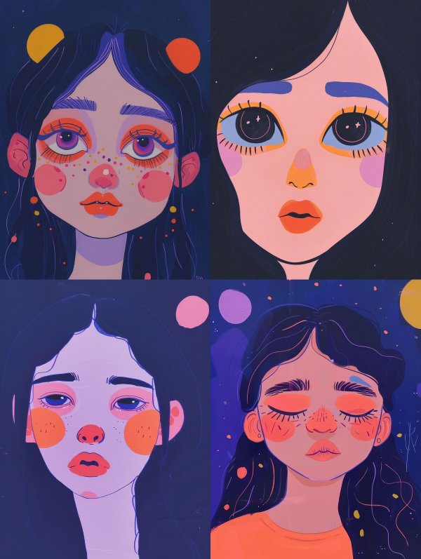 Cosmic Dreamer in Neon Hues
