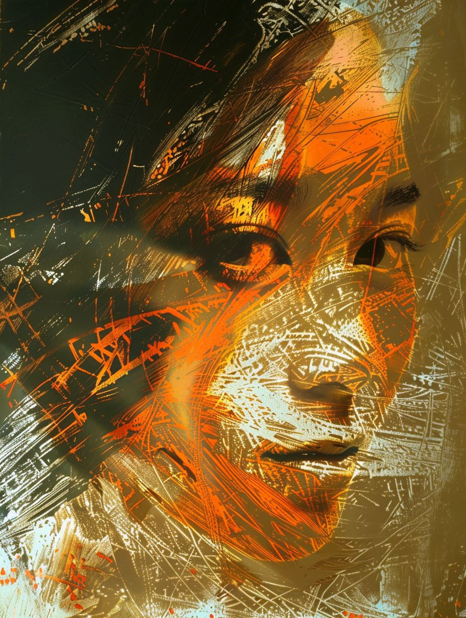 Fragmented Soul in Amber Light