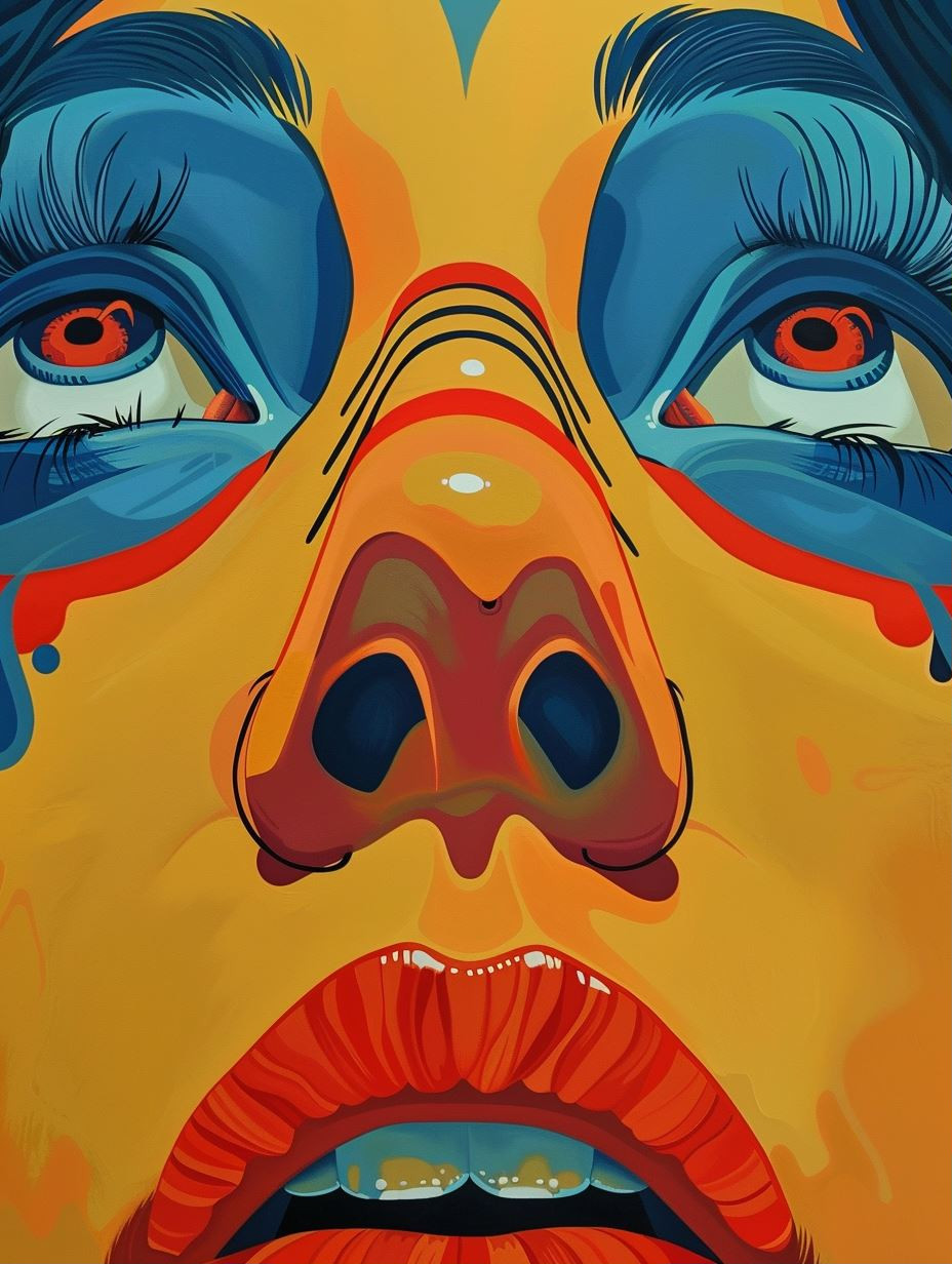 Surreal Neon Meltdown Portrait