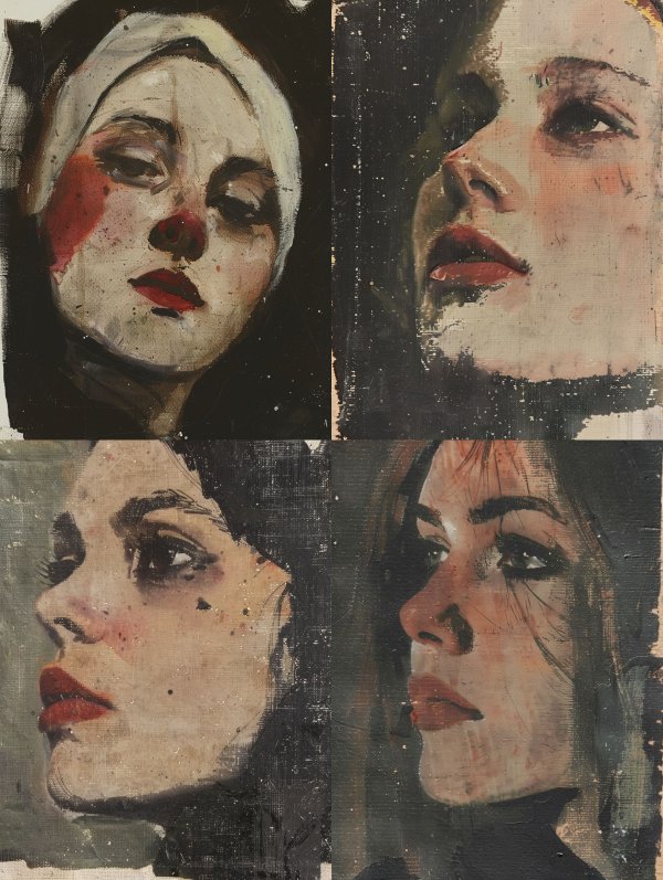Melancholic Portraits in Charcoal Hue