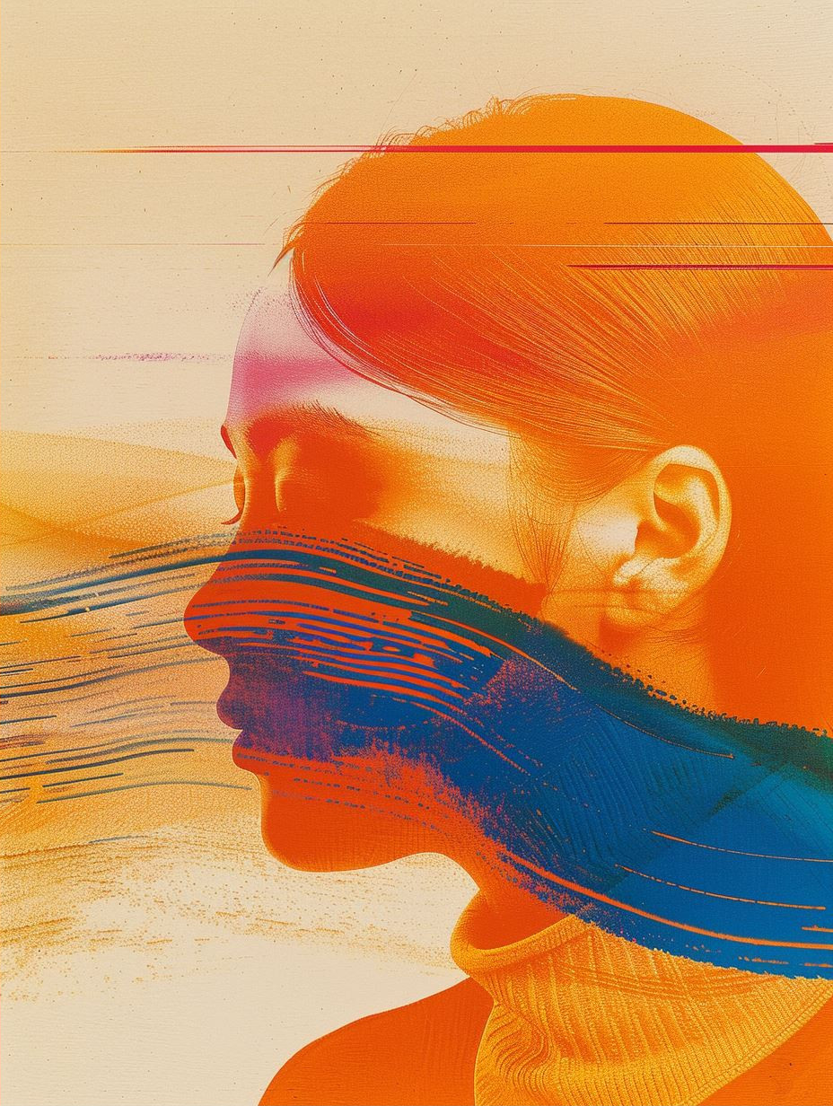 Vibrant Neon Fluid Portrait
