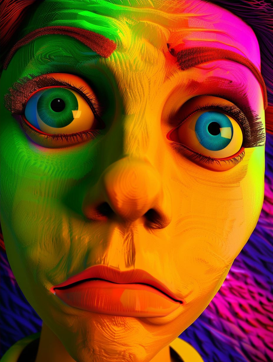 Psychedelic Floral Portrait Vision