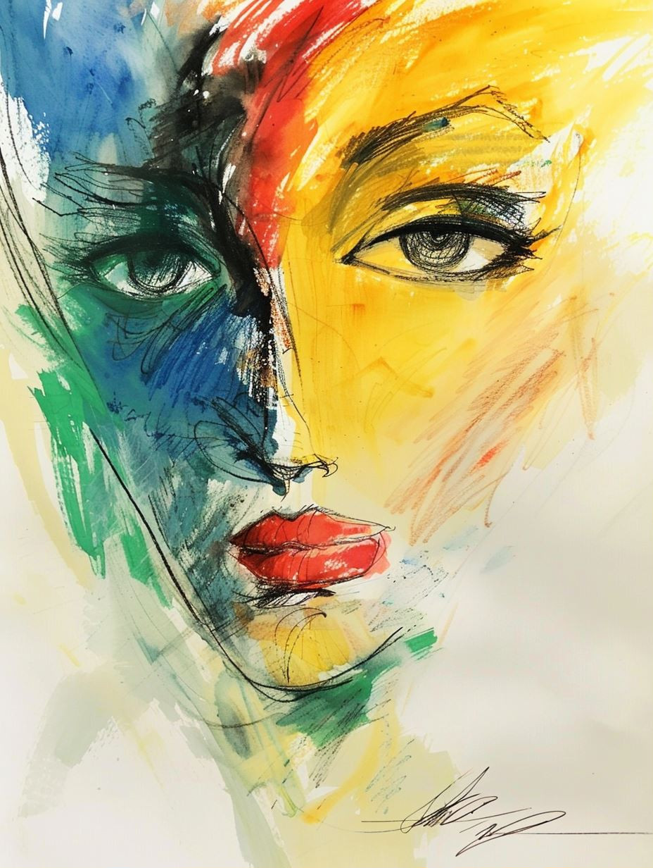 Prismatic Soul Expressionist Portrait