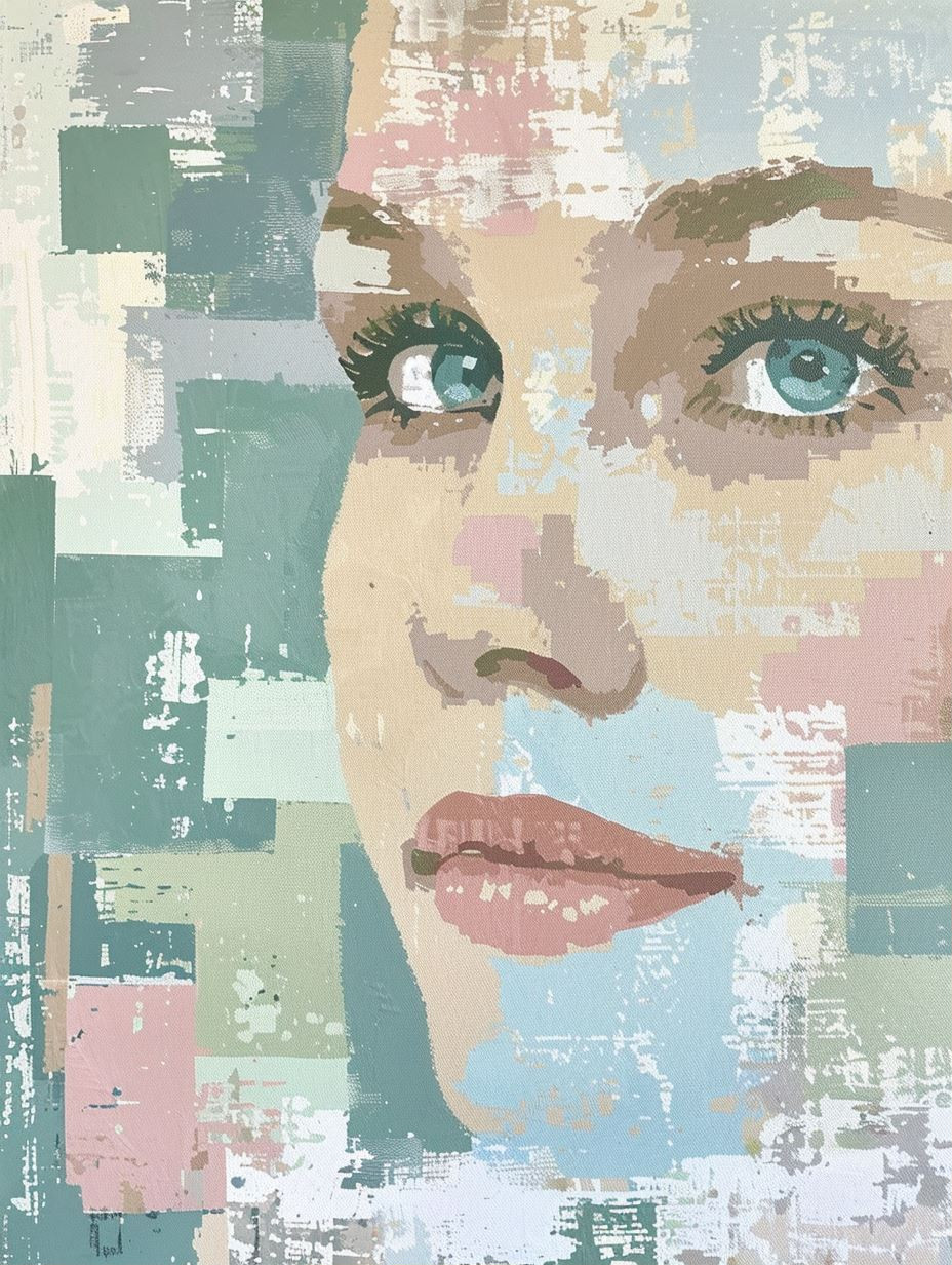 Fragmented Pastel Portrait Study