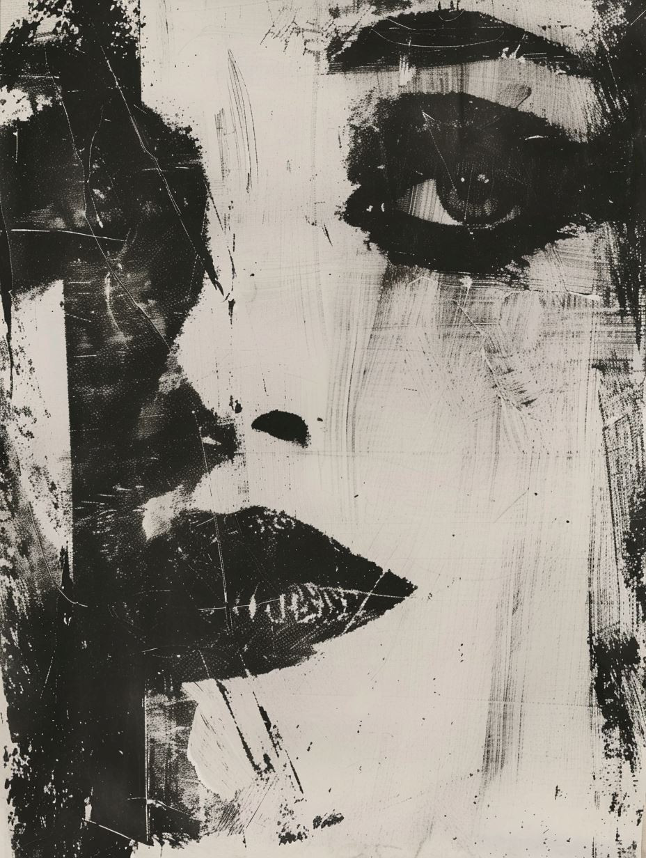 Abstract Noir Fragmented Portrait