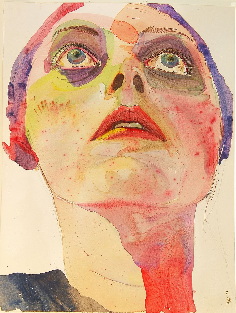 Abstract Watercolor Portrait Study