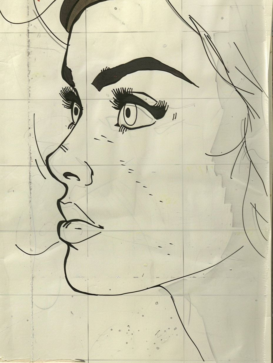 Minimalist Ink Portrait Sketch - Image 1