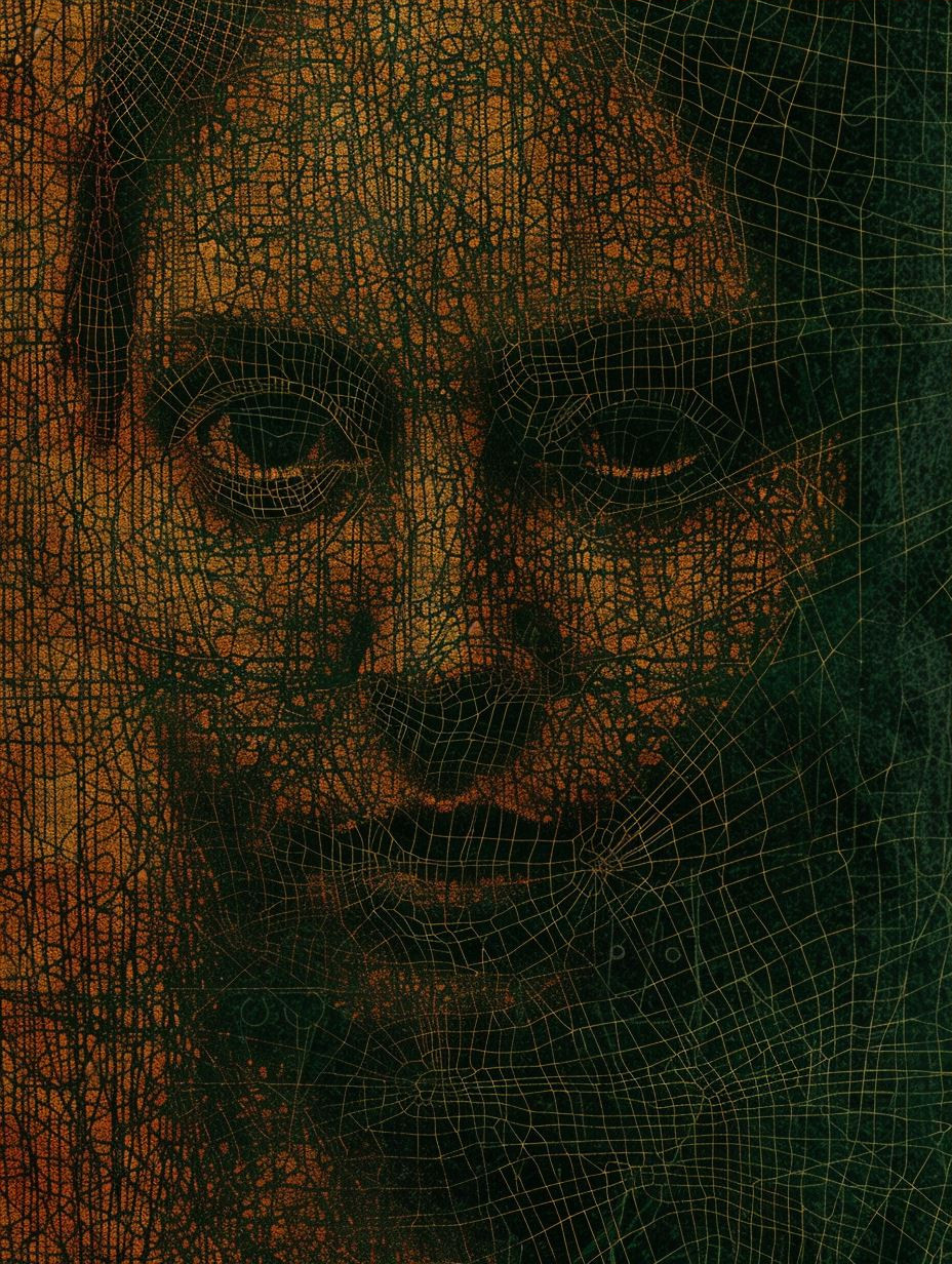 Digital Soul Geometric Mesh Portrait