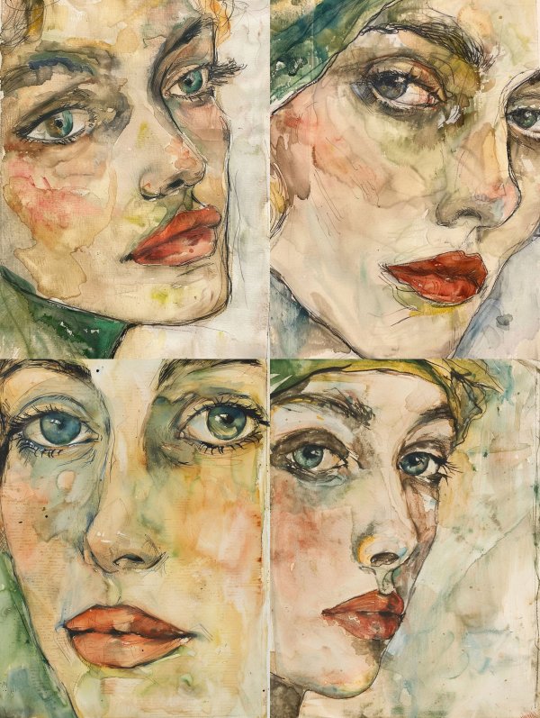 Ethereal Watercolor Portrait Study