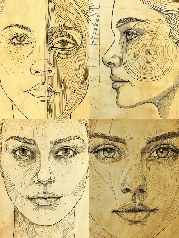 Surrealist Pencil Portrait Studies