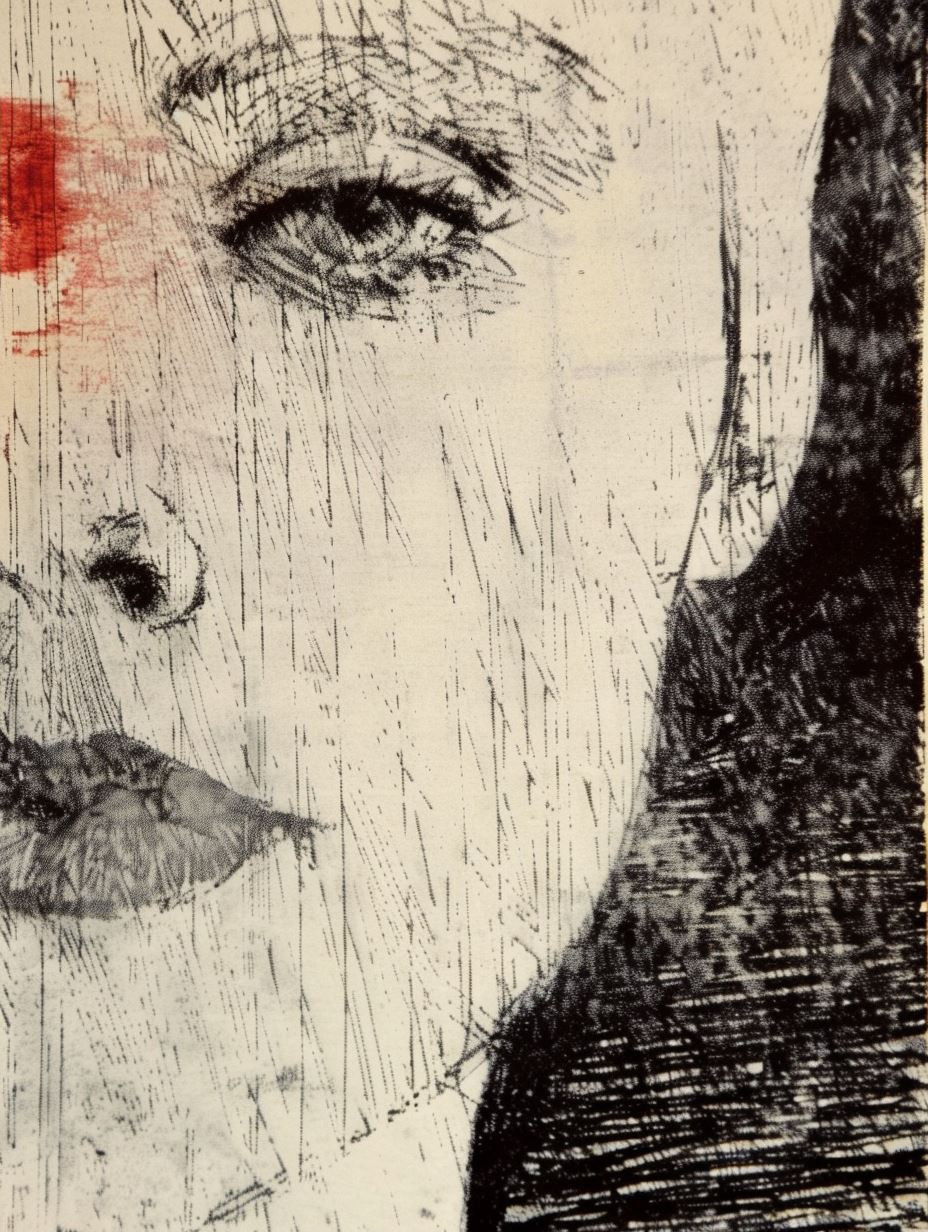 Gritty Monochrome Ink Portrait
