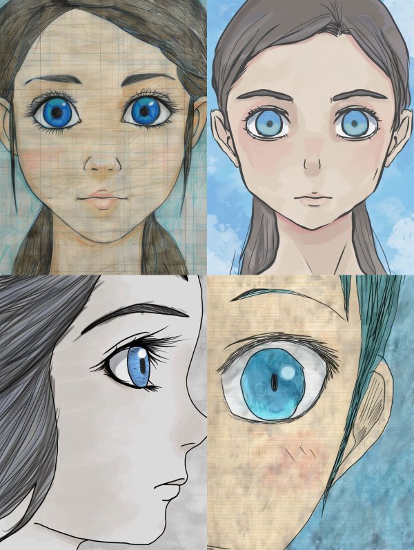 Ethereal Blue Eyed Anime Portraits