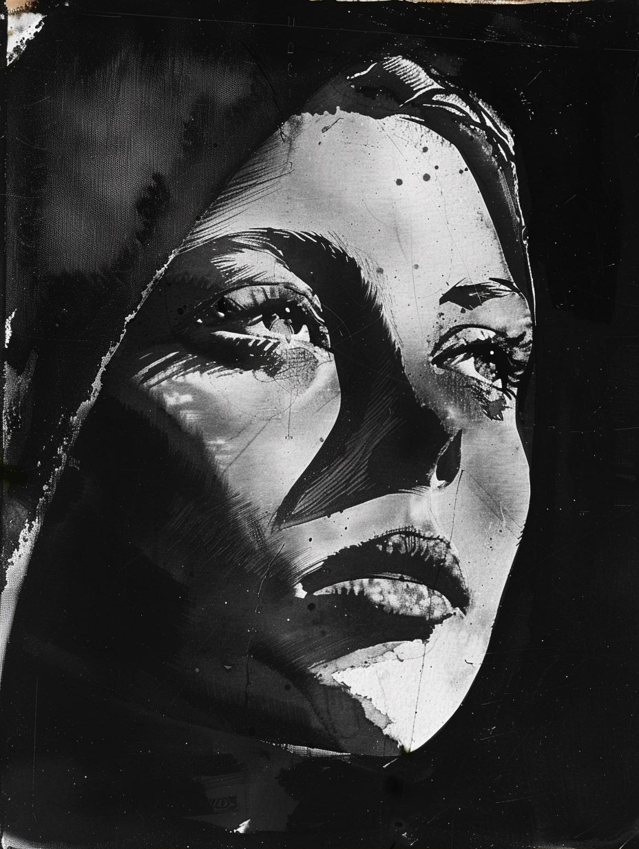 Noir Ink Portrait of Solitude