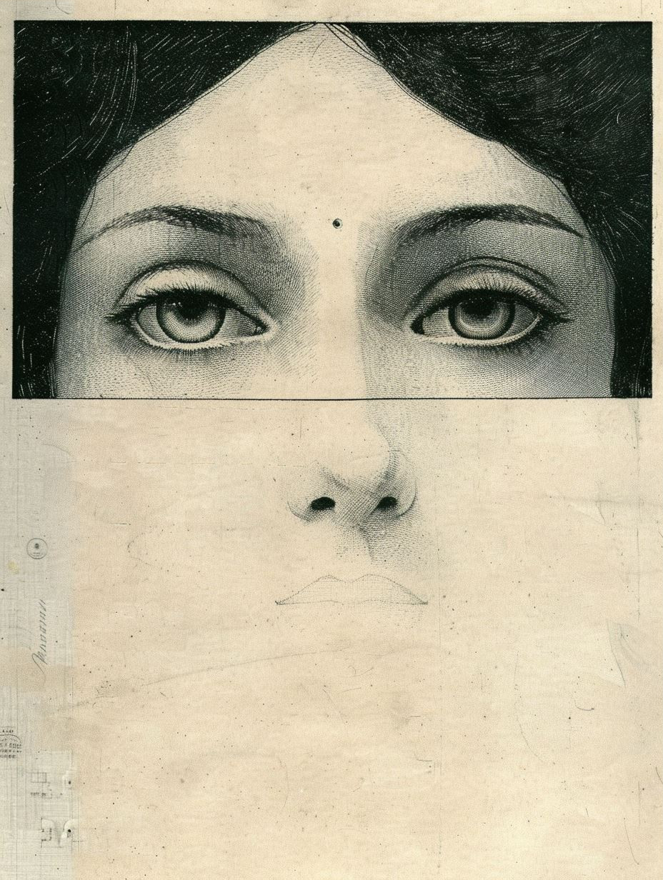 Ethereal Stippled Portrait of Serenity