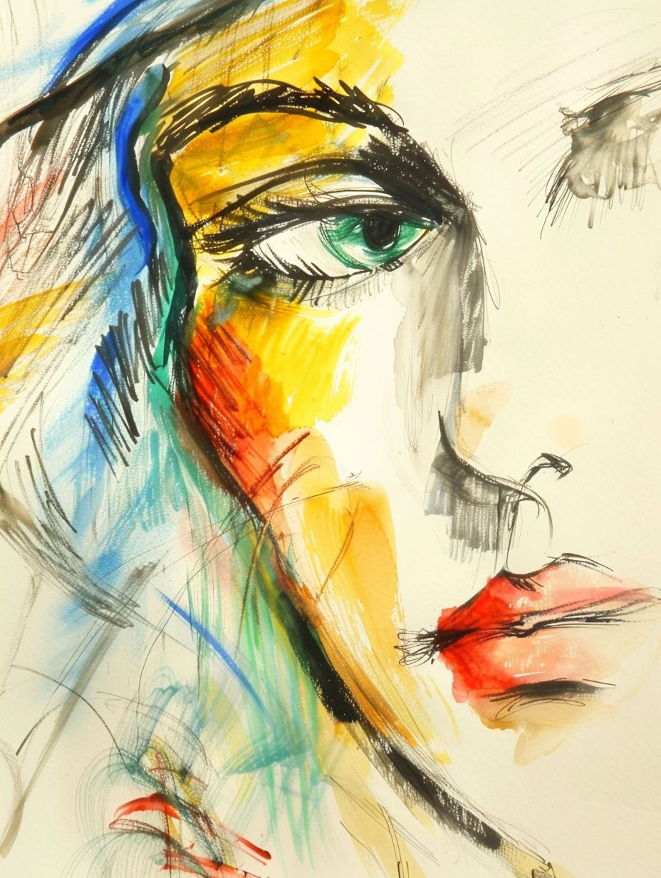 Prismatic Soul Expressionist Portrait